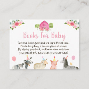 Carte D'accompagnement Baby shower Floral de ferme rose Demande de réserv