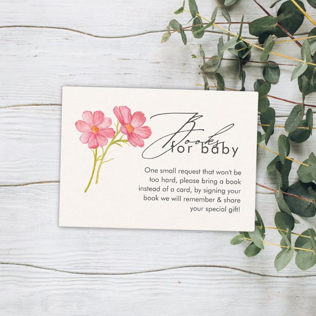 Carte D'accompagnement Baby shower floral Fleur sauvage de Bohême (Créateur téléchargé)