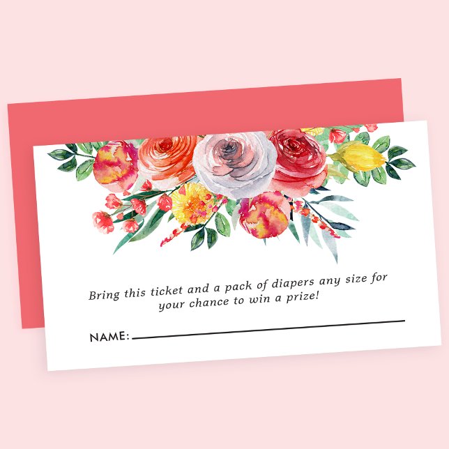 Carte D'accompagnement Baby shower floral fleur sauvage Déchets (Créateur téléchargé)