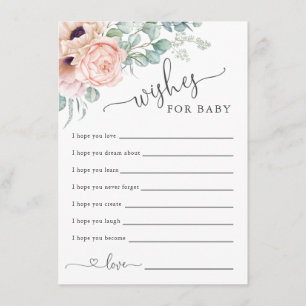 Carte D'accompagnement Baby shower floral Pastel doux souhaits pour bébé