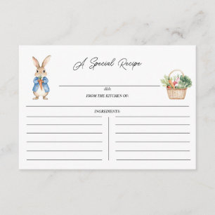 Carte D'accompagnement Baby shower Floral Peter Rabbit Enclôture de recet