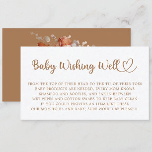 Carte D'accompagnement Baby shower Floral, Qui Souhaite Bien,