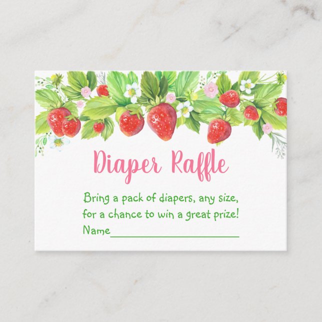 Carte D'accompagnement Baby shower floral rose fraise Raffin (Devant)