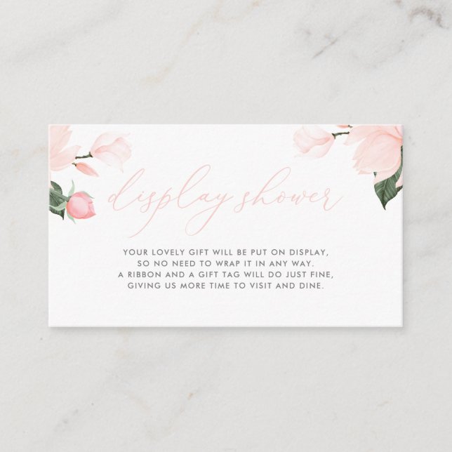 Carte D'accompagnement Baby shower floral rose pâle avec douche (Devant)