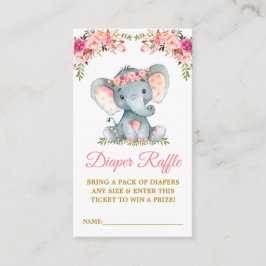 Carte D'accompagnement Baby shower floral rose rose de la couche éléphant