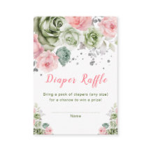 Baby shower floral vert et rose Raffin