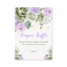 Baby shower floral vert et violet Raffin de couche