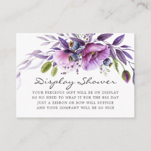 Carte D'accompagnement Baby shower Floral Violet douche