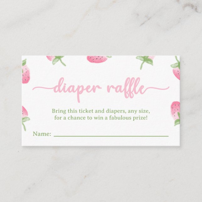 Carte D'accompagnement Baby shower fraise Raffin (Devant)