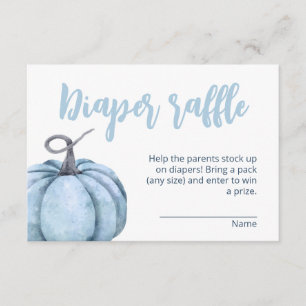 Carte D'accompagnement Baby shower garçon Citrouille bleu