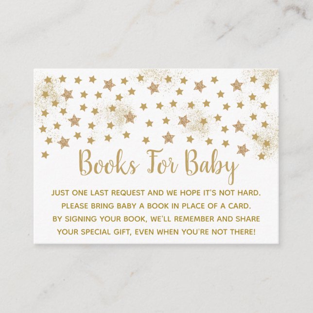 Carte D'accompagnement Baby shower Gold Twinkle Star Demande (Devant)
