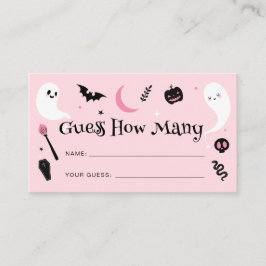 Carte D'accompagnement Baby shower Halloween rose Devinez Combien De Jeu