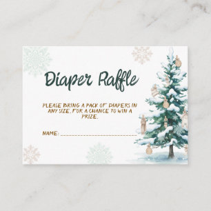 Carte D'accompagnement Baby Shower Hiver Tirage au Sort des Couches