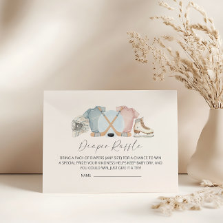 Carte D'accompagnement Baby shower hockey, tombola de couches de hockey s