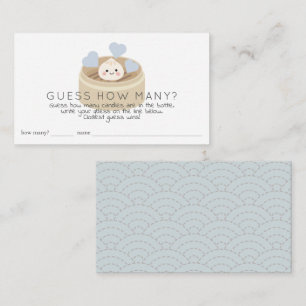 Carte D'accompagnement Baby-Shower Lil Dumpling Bleu Devinez Combien de B