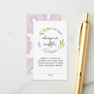 Carte D'accompagnement Baby Shower Lilac Lavande Lace Tirage de Couches
