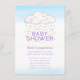 Carte D'accompagnement Baby shower livre de compétition nuage bonbons sau