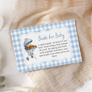 Carte D'accompagnement Baby Shower Livres Pour Bébé Blue Burger BBQ