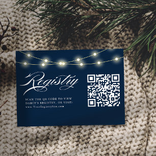 Carte D'accompagnement Baby shower minimaliste élégant bleu QR Code cadea