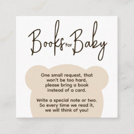 Carte D'accompagnement Baby shower minimaliste simple à l'ours Demande de