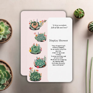 Carte D'accompagnement Baby shower moderne de cactus succulents