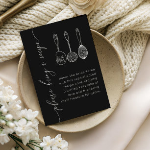 Carte D'accompagnement Baby Shower Moderne en Noir et Blanc