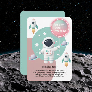 Carte D'accompagnement Baby shower moderne Pastel Space Explorer