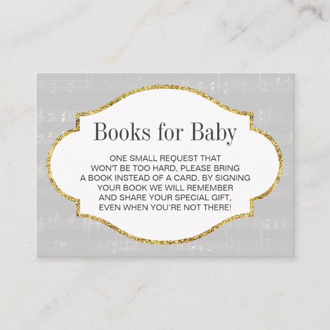 Carte D'accompagnement Baby shower musical Apportez une notice (Devant)