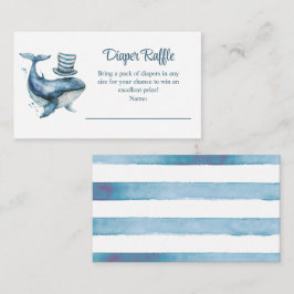 Carte D'accompagnement Baby shower nautique Baleine de la Marine Raffin