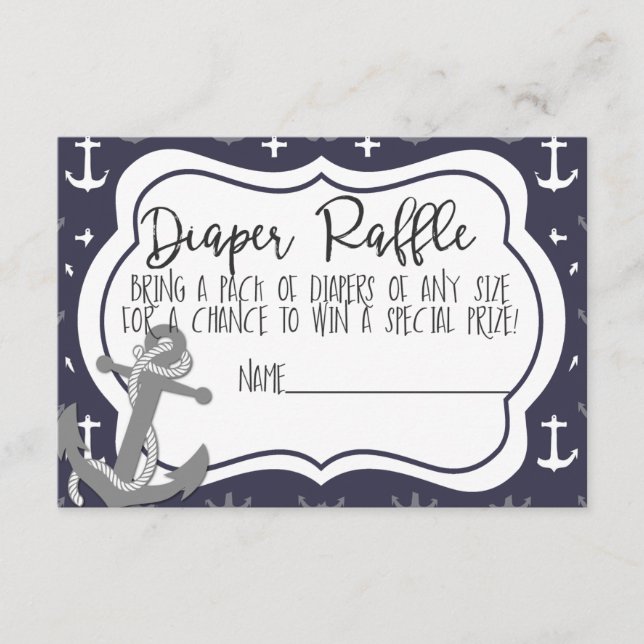 Carte D'accompagnement Baby shower nautique Boy Ahoy C'est une couche gar (Devant)