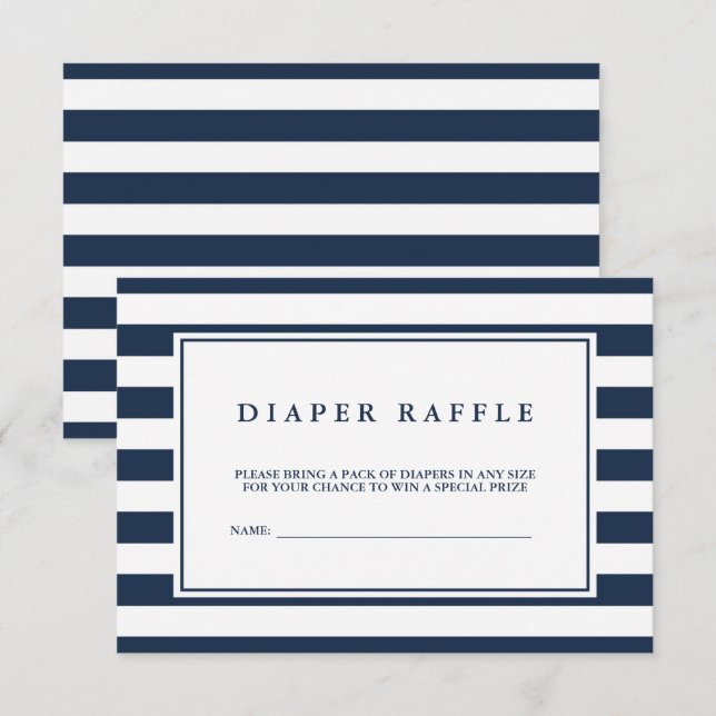 Carte D'accompagnement Baby shower Nautique Boy Raffle (Devant / Derrière)
