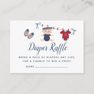 Carte D'accompagnement Baby shower Nautique de plongeur Raffle