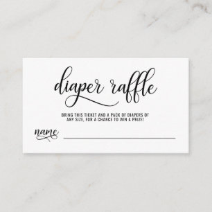 Carte D'accompagnement Baby shower noir et blanc de billet de TOMBOLA de