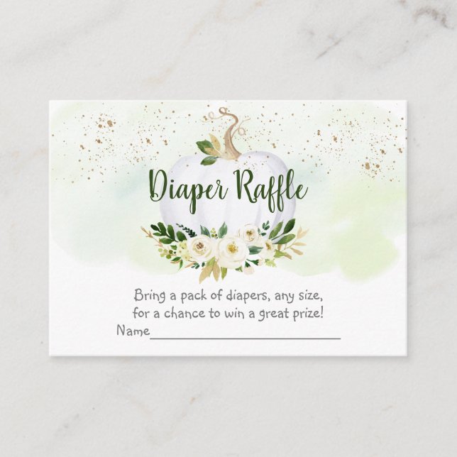 Carte D'accompagnement Baby shower or citrouille  Déchets Raffle (Devant)