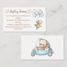 Carte D'accompagnement Baby shower ours bébé en peluche