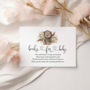 Carte D'accompagnement Baby shower Ours Boho Déchets Raffin