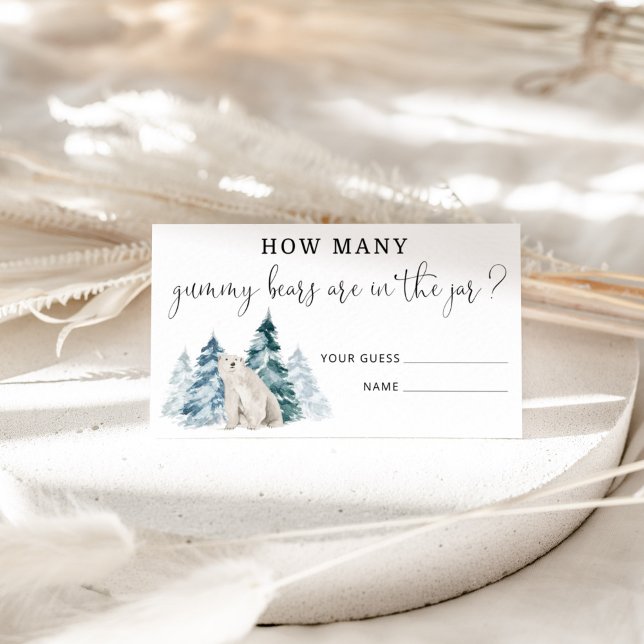 Carte D'accompagnement Baby shower Ours polaire devinez combien d'ours (Créateur téléchargé)