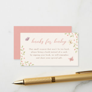 Carte D'accompagnement Baby shower Papillon Aquarelle Livres Pour Bébé