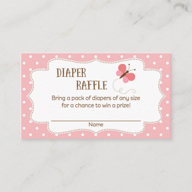 Carte D'accompagnement Baby shower Papillon rose Barreau (Devant)