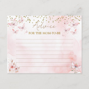 Carte D'accompagnement Baby shower papillon rose Conseils de fille pour m