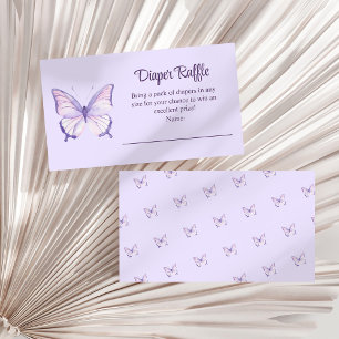 Carte D'accompagnement Baby shower Papillon violet Déchets