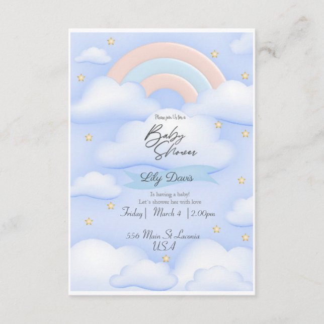 Carte D'accompagnement Baby shower personnalisé (Devant)