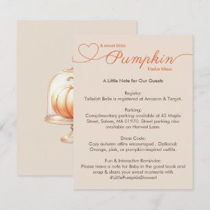 Carte D'accompagnement Baby Shower Petite Citrouille – Automne Chic
