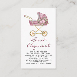 Carte D'accompagnement Baby shower Pink Vintage Stroller Demande de réser