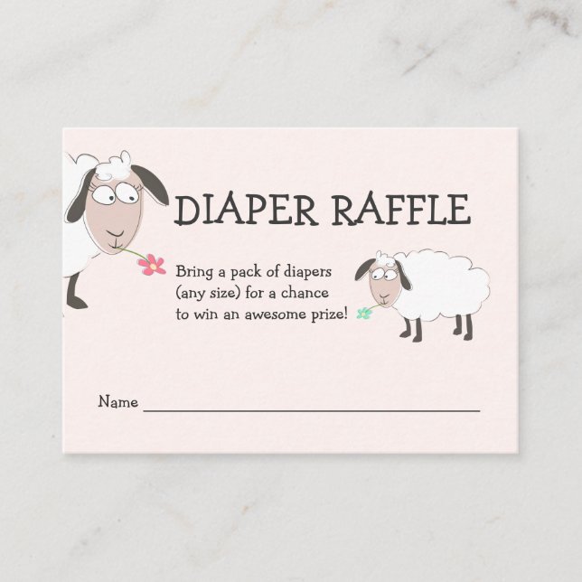 Carte D'accompagnement Baby shower, Raffle de couches roses (Devant)