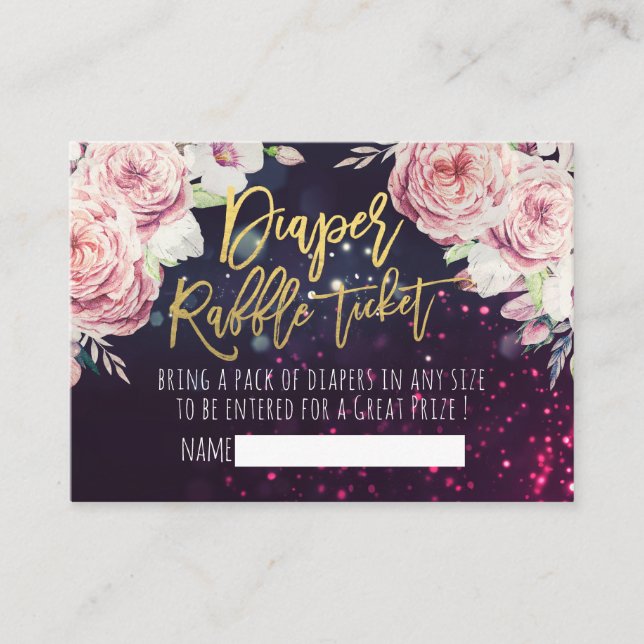 Carte D'accompagnement Baby shower Refus de chaudière Billet Boho Floral  (Devant)