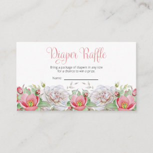 Carte D'accompagnement Baby shower rose blanc sucré Floral Raffle