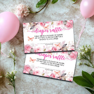 Carte D'accompagnement Baby shower Rose de rousseur de couches