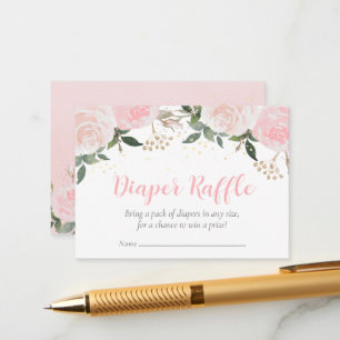 Carte D'accompagnement Baby shower rose floral Raffin