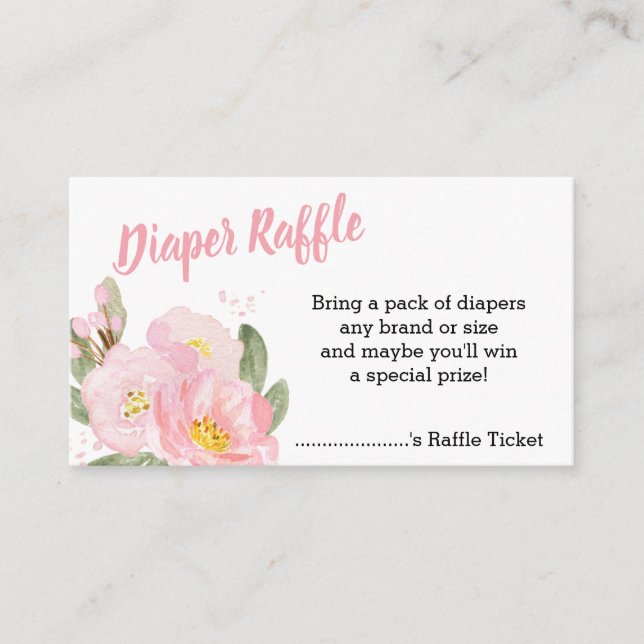 Carte D'accompagnement Baby shower rose floral Raffin (Devant)